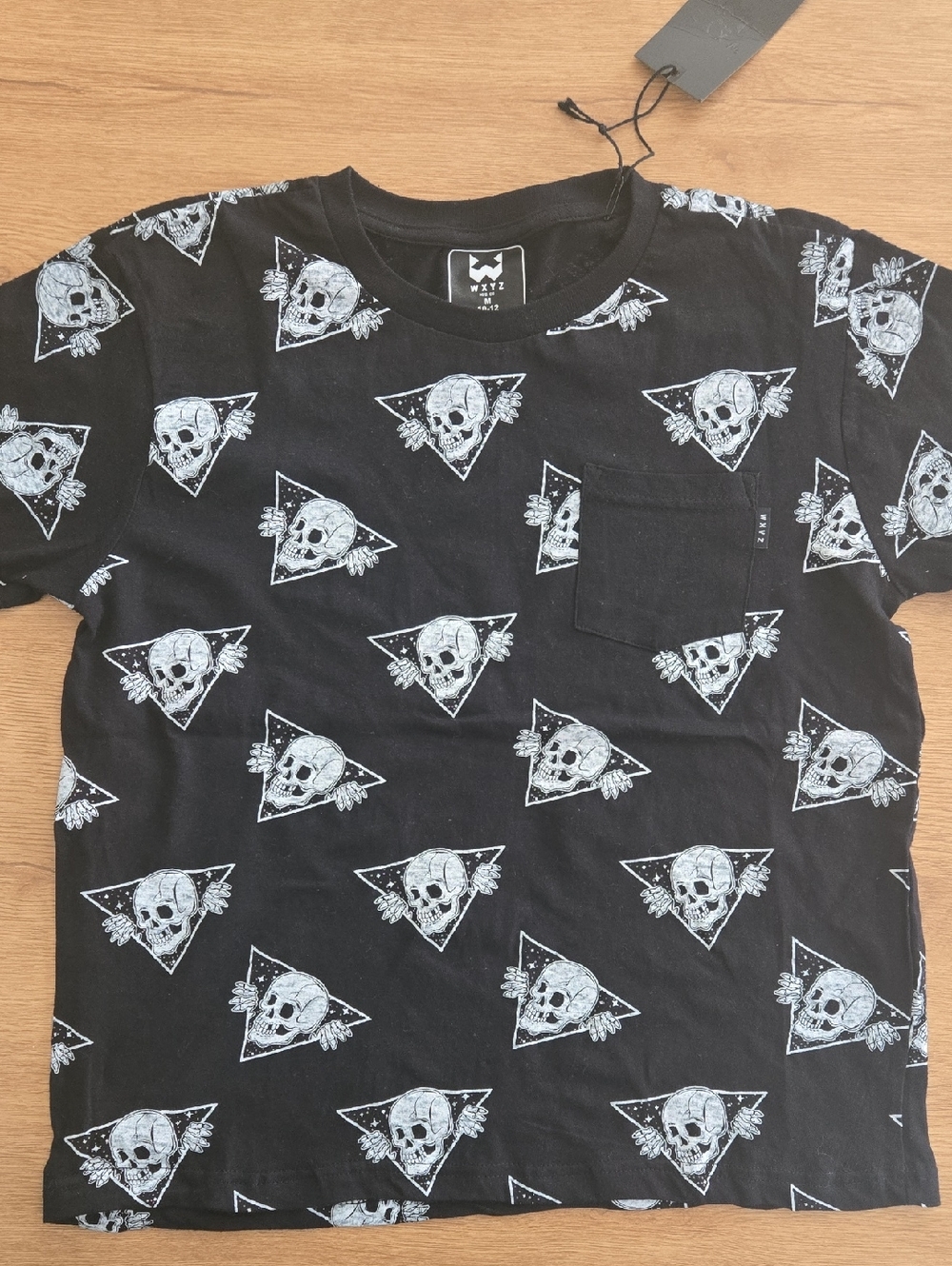 Black Skull Pocket Short Sleeve Tee - Kids